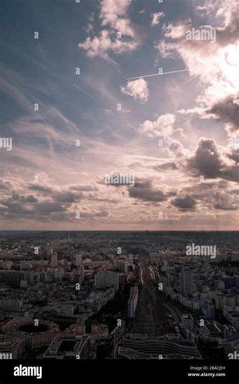 Paris skyline at sunset Stock Photo - Alamy