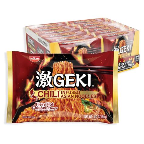 Amazon Nissin Geki Fiery Hot Chicken Noodles 3 17 Ounce Pack Of 12