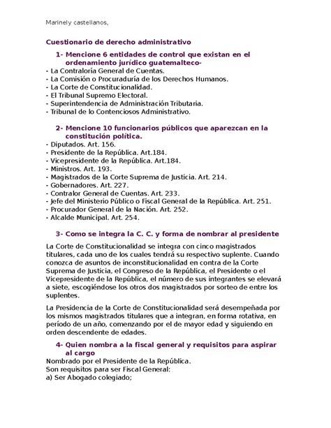 Cuestionario Administrativo Cuestionario De Derecho Administrativo 1