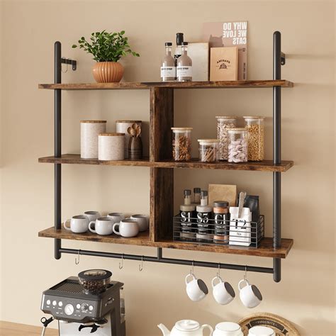 Bestier 41 3 Tier Industrial Pipe Floating Shelves Wall Mounted