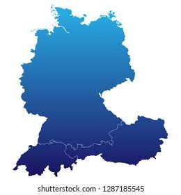 Map Austria Germany Switzerland Stock Vector (Royalty Free) 1287185545 ...