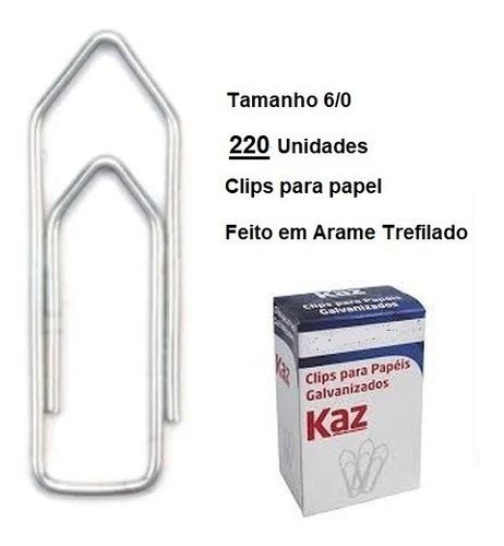 Clips Para Papel Galvanizado 6 0 Linha Leve Kaz Caixa 220un