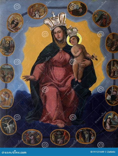 Virgin Mary Queen of the Holy Rosary Stock Image - Image of beautiful, gospel: 91121449