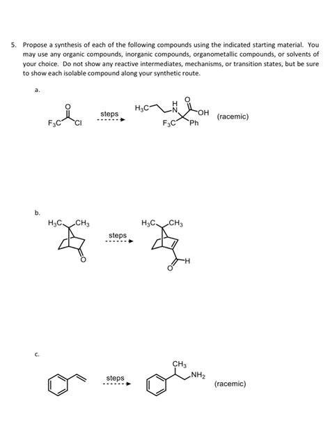 Solved Propose A Synthesis Of Each Of The Following Chegg