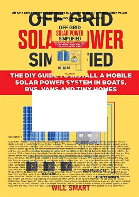 Download Free Pdf Off Grid Solar Power Simplified The Diy Guide To Install A Mobile Solar