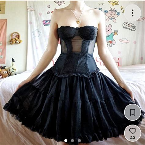 Repop Le Petit Vintage Black Lace Corset Super Depop