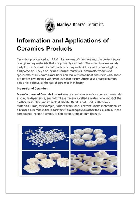 Information and Applications of Ceramics Products by mbctower01 - Issuu