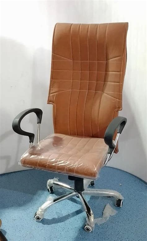 Rexine Inch Fixed Arm High Back Revolving Office Chair Brown At Rs