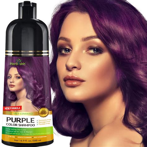 Herbishh Hair Color Shampoo For Grey Hair Ammonia Free Hair Dye