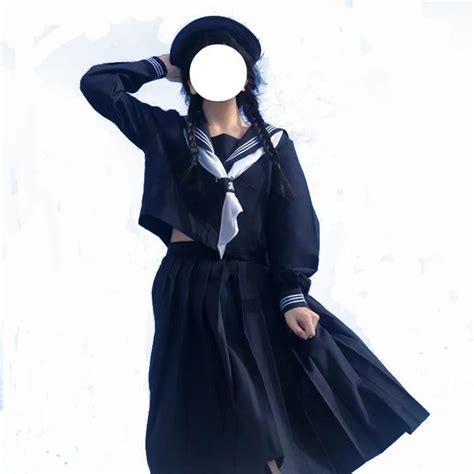 Japanese School Uniforms Style Navy Costume Set Back For Women And ...