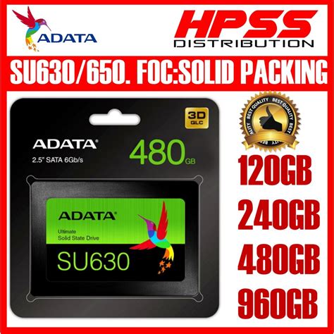 Adata Ssd 120gb 240gb 256gb 480gb 512gb 960gb Ssd Su630 Su650 2 5 Ssd Ssd Plus Shopee Malaysia