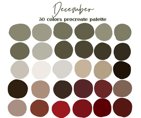 December Neutrals Procreate Color Palette Ipad Procreate Etsy On