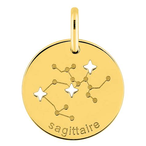 Pendentif Constellation Sagittaire Or Jaune 750 Emanessence