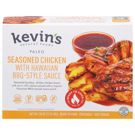 Save On Kevins Natural Foods Seasoned Chicken With Hawaiian Bbq Style