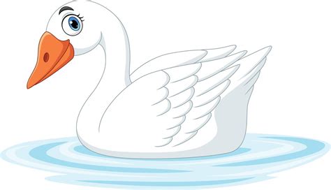 Cartoon Cute Swan On White Background 15219466 Vector Art At Vecteezy