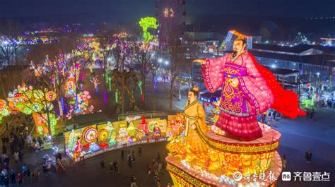 壹点图集｜淄博玉黛湖畔元宵花灯会，共度今宵团圆夜 元宵晚会 冬奥风元宵节灯笼 光影