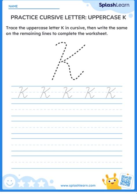 Cursive Letter K Worksheets Free And Printable Splashlearn