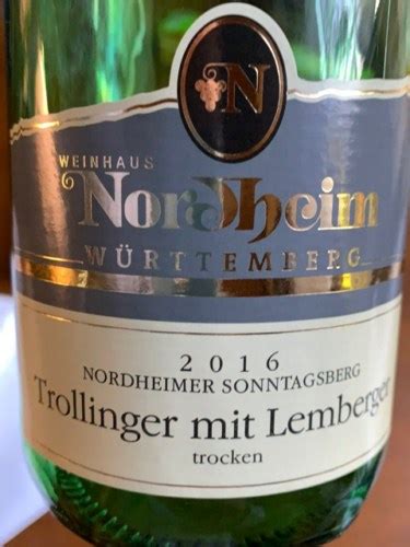 Nordheim Nordheimer Sonntagsberg Trollinger Mit Lemberger Trocken Vivino