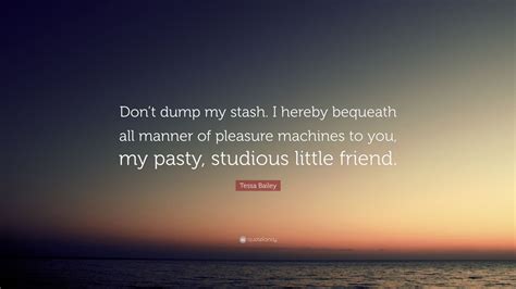 Tessa Bailey Quote Dont Dump My Stash I Hereby Bequeath All Manner