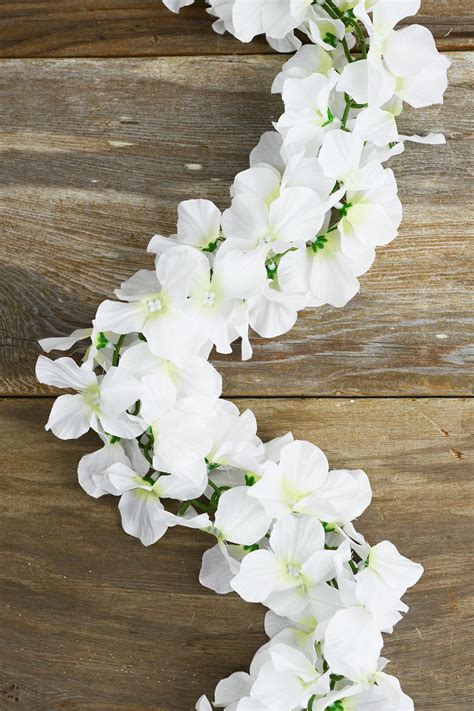 White Silk Hydrangea Chained Garland Diy Wedding Bouquet Fake