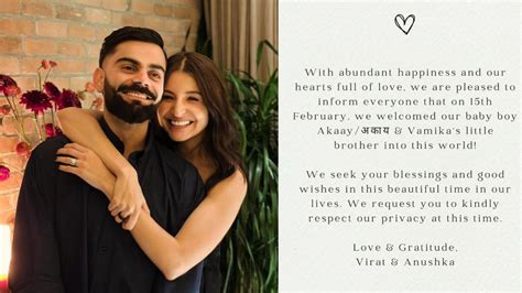 It's a Boy! Virat Kohli and Anushka Sharma Welcome Baby Boy 'Akaay ...