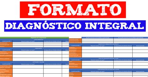 Formatos Para Hacer Un Diagn Stico Integral Para El Siguiente Ciclo Escolar