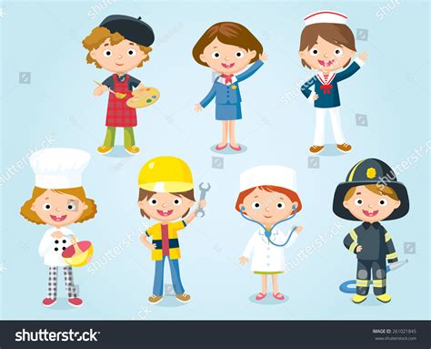 Professions For Kids Stock Vector Illustration 261021845 Shutterstock