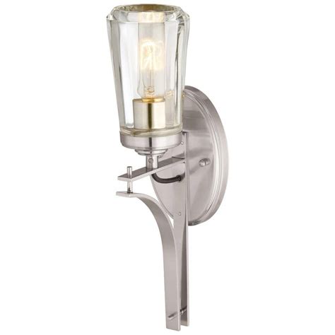 Minka Lavery Poleis 1 Light Brushed Nickel Wall Sconce 2301 84 The