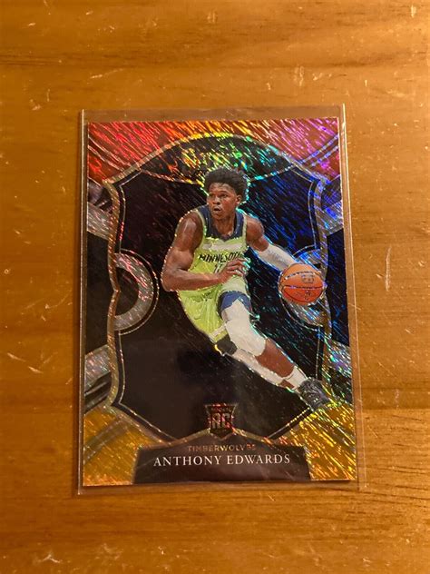 Panini Select Anthony Edwards Rookie Rc Red White Orange