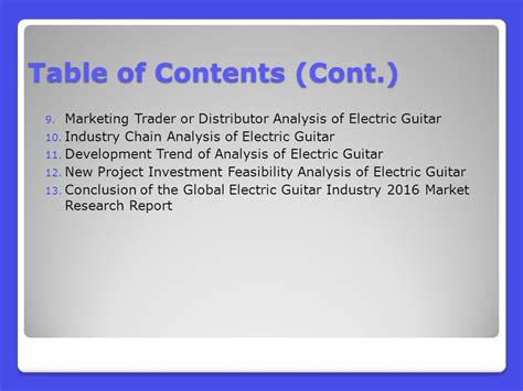 Electric Guitar Market Research Report Global Analysis Ppt Download