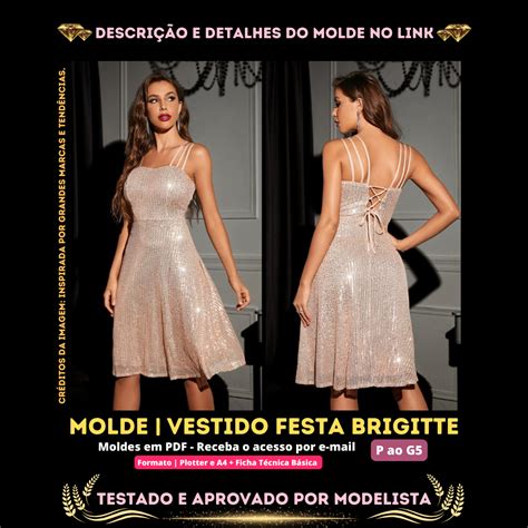 Molde Em Pdf Vestido Festa Brigitte Id Empreendedora