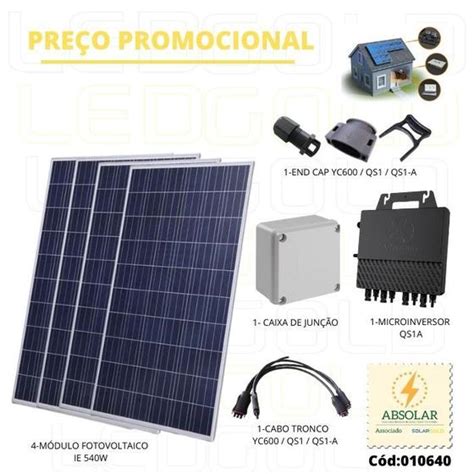 Sistema gerador fotovoltaico microinversor qs1a c 4 módulos de 540w le