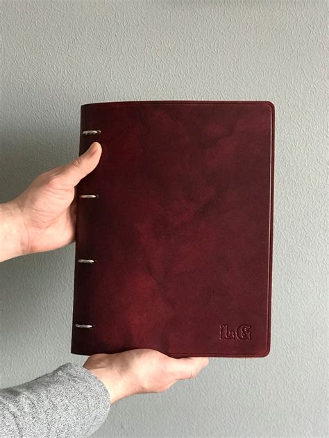 Leather Journals Refillable 8 5 X 11 Leather Etsy