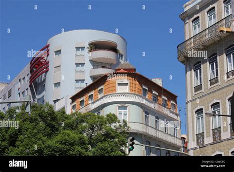 Art Deco Building Lisbon Portugal Stock Photo Alamy