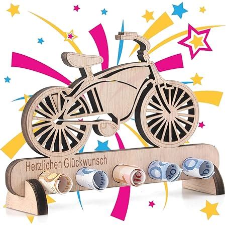 Amazon De Geburtstag Geldgeschenk Holz Fahrrad Geburtstag