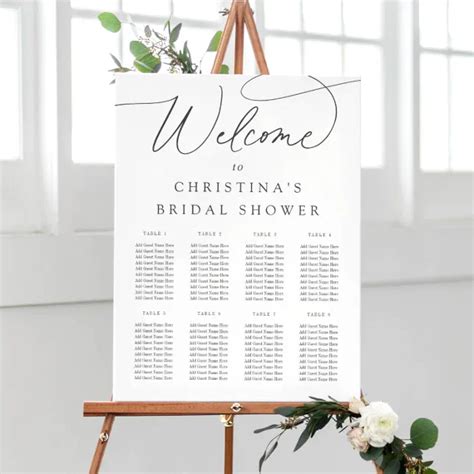 Simple Elegant Script Welcome And Seating Chart Foam Board Zazzle