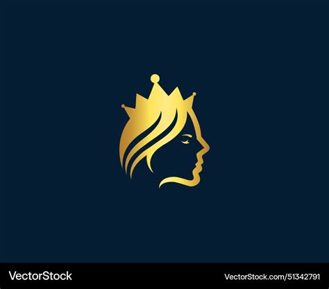 Woman Face With Beauty Queen Logo Royalty Free Vector Image