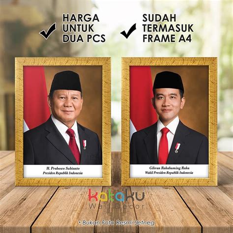 Jual Frame Foto Presiden Dan Wakil Presiden Republik Indonesia Terbaru