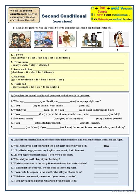 Second Conditional Exercises Gener English Esl Worksheets Pdf And Doc