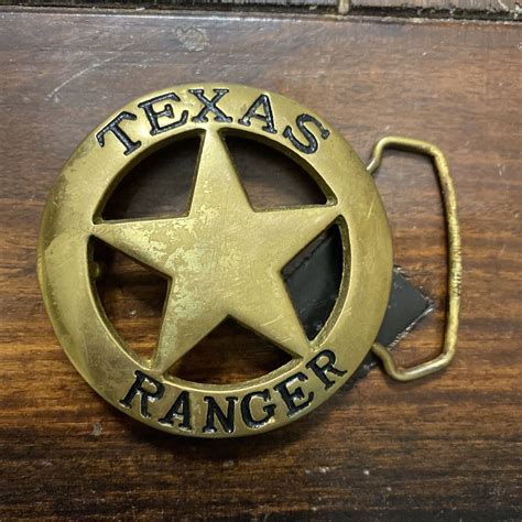 Vintage Texas Ranger 4568 Solid Brass Belt Buckle Pr Gem