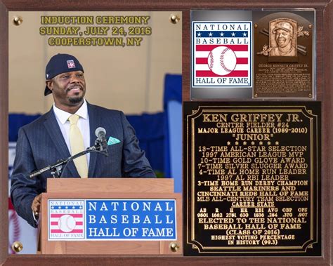 Ken Griffey Jr 24 Enshrined In The Baseball Hall Of Fame Photo Plaque