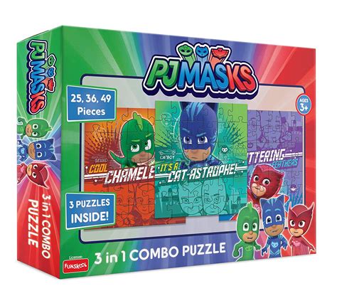 Buy Funskool Pj Masks 3in1 Comboeducational2536and49 Piecespuzzlefor