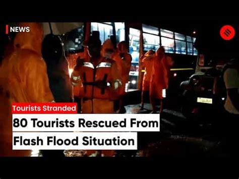 Telangana flash flood 80 tourists stranded at muthyala dhara waterfalls ...