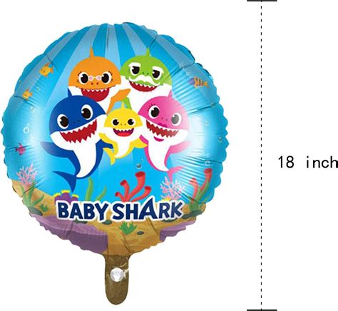 Balloons for Baby Shark Theme Birthday Party Decorations Eokeanon 4 pcs ...