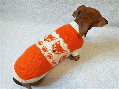 Dachshund Paws Knitted Sweater For Dogsdachshund Sweater With Red