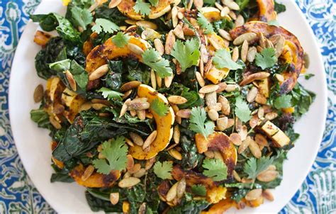 Miso Harissa Roasted Delicata Squash And Kale Salad Recipe Vanns Spices