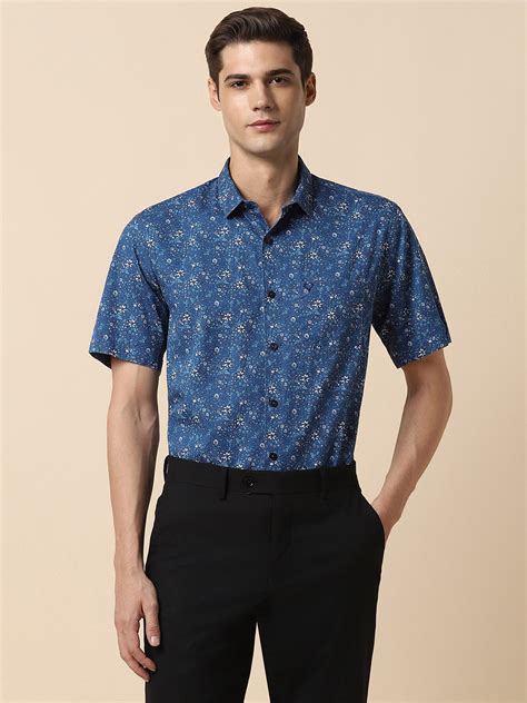 Buy Allen Solly Slim Fit Floral Printed Spread Collar Pure Cotton