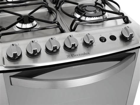 Fogão 4 Bocas Electrolux 56STX Inox Grill Tripla Chama Timer