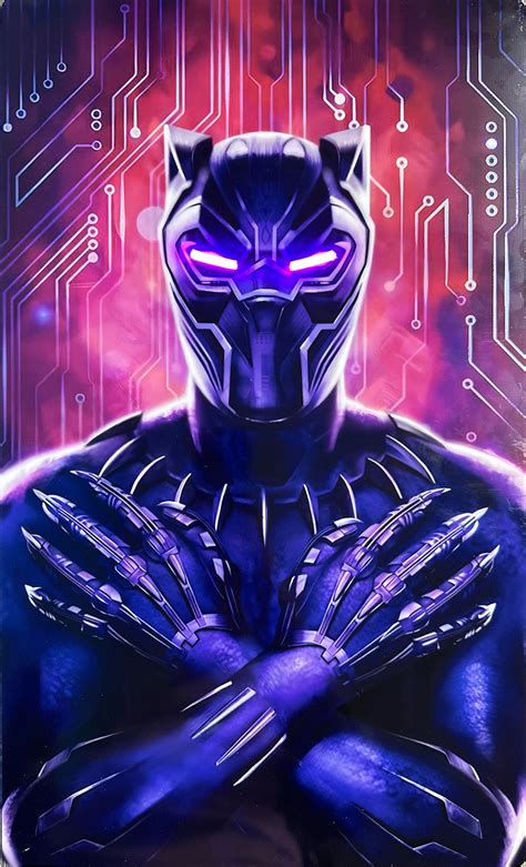 Purple Eyes Black Panther Fan Art (LED) - Crown Office Supplies