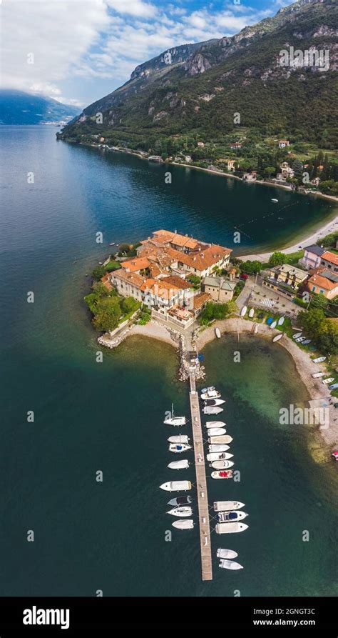 Aerial Vertical Panoramic View Of The Castle In The Ancient Village